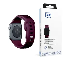 Silikonowy pasek do zegarka 3mk do Apple 42/44/45/49mm Mulberry