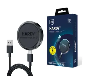 Bezprzewodowa ładowarka 3mk HARDY Bezprzewodowa ładowarka 2w1 z funkcją stojaka 15W, czarna