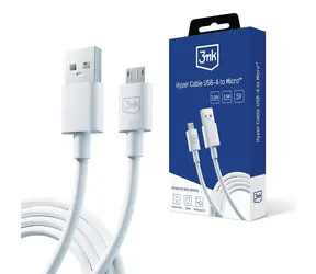 Kabel do transmisji danych 3mk - Hyper Cable A do Micro 1,2 m 5 V 2,4 A, biały