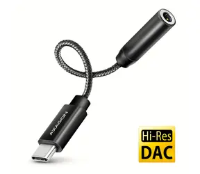 Adapter audio Axagon ADA-HC USB-C (M) - Jack 3,5 mm (F) czarny 