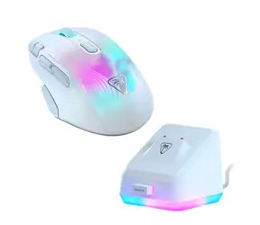 Zestaw Turtle Beach KONE XP Air + stacja Rapid ładowania RGB biała / bezprzewodowa optyczna mysz do gier / 19000 DPI / USB / BT 