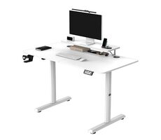 Ultradesk HIGHLANDER biały / Biurko regulowane elektrycznie / 120 x 60 x 72-117 cm 