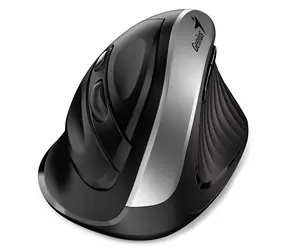 Genius Ergo 8250S czarno-srebrna / pionowa mysz bezprzewodowa / 1600 dpi / 6 przycisków / 2,4 GHz