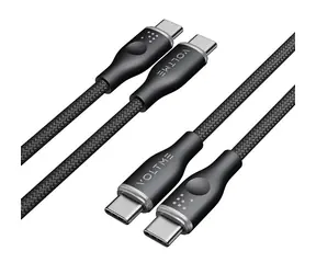 Kabel VOLTME Powerlink Rugg Series CTC USB-C(M) 3A/60W 1m czarny / 2x USB-C(M)