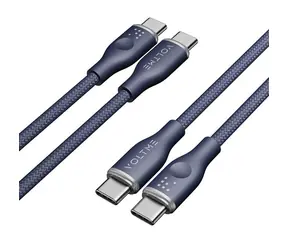 Kabel VOLTME Powerlink Rugg Series CTC USB-C(M) 3A/60W 1m niebieski / 2x USB-C(M)