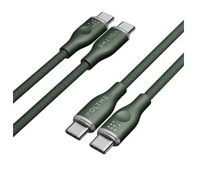 Kabel VOLTME Powerlink Rugg Series CTC USB-C(M) 3A/60W 1m zielony / 2x USB-C(M)