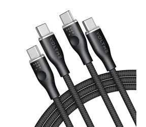 Kabel VOLTME Powerlink Rugg Series CTC USB-C(M) 5A/100W 1,8m czarny / 2x USB-C(M)