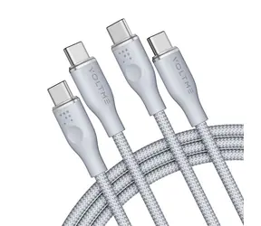 Kabel VOLTME Powerlink Rugg Series CTC USB-C(M) 5A/100W 1,8m szary / 2x USB-C(M)