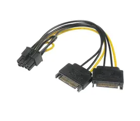 Akasa - Adapter zasilania SATA na 6+2-pinowe złącze PCIe