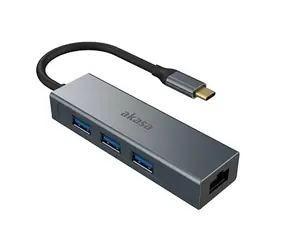 Stacja dokująca Akasa AK-CBCA20-18BK / 3x USB-A 3.0 / 1x Ethernet 