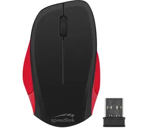 Mysz LEDGY - Bezprzewodowa czarno-czerwona / mysz bezprzewodowa / optyczna / 1200 DPI / 3 przyciski / 2,4 GHz