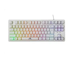 Klawiatura membranowa Baracuda KRILL Gaming / układ US / 1,5 m / RGB / USB / Antighosting 19 klawiszy / biała