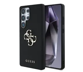 Tylna obudowa Guess PU Grained 4G z metalowym Logo do Samsung Galaxy S25 Ultra Black