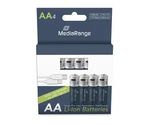 Akumulator litowo- ION MediaRange USB-C Mignon AA / 1400mAh / 1,5V / 4 szt.