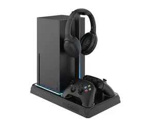 FIXED Wielofunkcyjne stanowisko do Xbox Series X i S z wentylacją i ładowaniem dla dwóch kontrolerów Xbox czarne