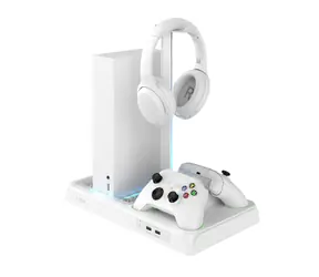 FIXED Wielofunkcyjne stanowisko do Xbox Series X i S z wentylacją i ładowaniem dla dwóch kontrolerów Xbox białe