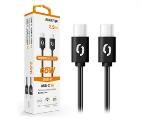 Kabel danych Aligator POWER 65W / USB-C/USB-C 3A / 2 / 5m czarny