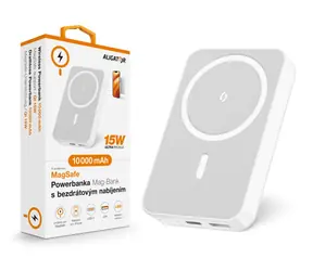 Aligator MagSafe Powerbank Mag-Bank z ładowaniem bezprzewodowym / 10 000 mAh / biały