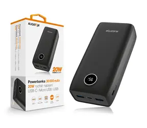 Aligator Powerbank Power Delivery 20 W / szybkie ładowanie / 30 000 mAh / czarny