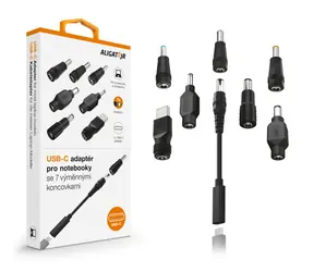 Adapter USB-C Aligator do laptopów i ultrabooków z 7 wymiennymi końcówkami