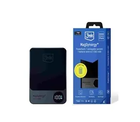 3mk MagSynergy 5000 mAh czarny / Bezprzewodowy Powerbank / USB-C - Lightning