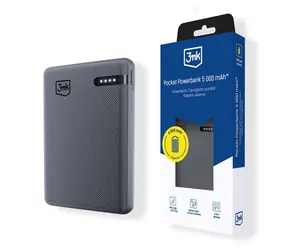 3mk Pocket 5000mAh szary / Power bank / 12W / USB-C