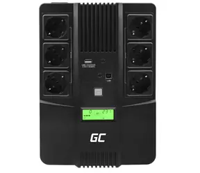 Zielona komórka 800VA | 480 W / Zasilacz zapasowy AiO / 2-6 ms / 12 V / 9 Ah / 6x Schuko