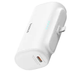 Baseus Compact 5000mAh 20W Lightning biały / Power bank / 1x Lightning(M) / 1xUSB-C(F)