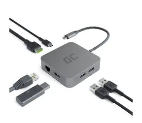 Green Cell AK61 / Stacja dokująca / 3xUSB 3.0 / HDMI 4K (30Hz) / Ethernet 1Gbps / USB-C