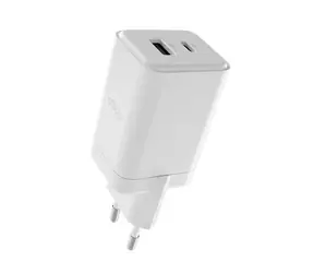 Allity ATC-01-45WAC Podwójna szybka ładowarka USB GaN 45W biała / 1xUSB-A / 1xUSB-C / PD / QC