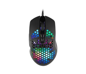 C-tech Scarab czarny / Mysz optyczna do gier / podświetlenie / 7200DPI / 7 przycisków / USB 
