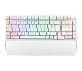 Asus ROG Strix Scope II 96 biały / klawiatura gamingowa / mechaniczna / bezprzewodowa / przełączniki ROG NX Snow / DE