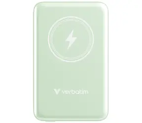 Verbatim Charge 'n' Go Magnetic Power Bank bezprzewodowy 10000mAh zielony / USB-C / MagSafe / 15-20W