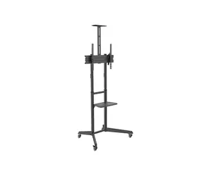 Brateck T1040T czarny / Stojak mobilny pod TV 37"-70" / nośność 50kg / 2 półki