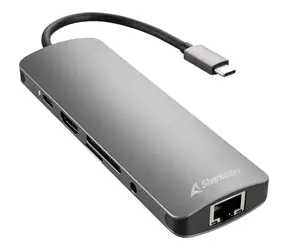 Sharkoon Combo Adapter szary / adapter dokujący / 3x USB 3.2 / RJ45 / USB-C 