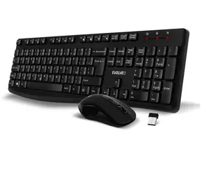 Evolveo K1050-BK- CZ Zestaw klawiatury i myszy bezprzewodowej Silent w kolorze czarnym / znaki CZ&SK / odbiornik USB-A 2,4 GHz