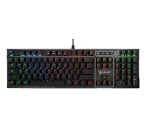 A4Tech BLOODY B750N czarny / Klawiatura gamingowa / RGB / Układ CZ / Zielony przełącznik / USB-A / 1,8 m