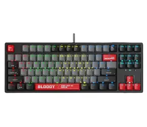 A4Tech BLOODY S87 (Czerwony przełącznik) czarny / Klawiatura do gier / RGB / Układ CZ / Czerwony przełącznik / USB-A / 1,8 m