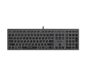 A4Tech FX60 (podświetlenie białe) szary / Klawiatura przewodowa / membranowa / USB-A / Podświetlenie / układ CZ