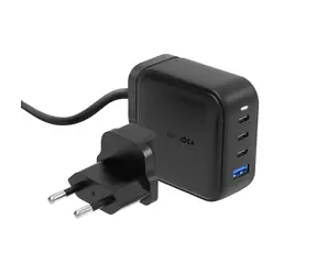 Zasilacz Energea TravelHub GAN100 czarny / 100 W / 3x USB-C i 1x USB-A