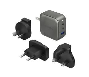 Energea TravelWorld uniwersalny adapter GAN66 szary / PD66W z PPS44W i QC3.0 / 66W 
