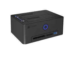 Icy Box IB-1233CL-CR czarny / obudowa zewnętrzna na 2 dyski 2,5"/3,5" SATA III / czytnik kart / USB-A