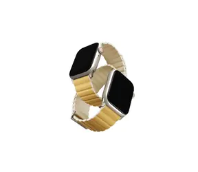 UNIQ Revix Premium Edition Reversible Magnetic Strap do Apple Watch 49 & 45 & 44 & 42 mm - CANARY (żółty i beżowy)