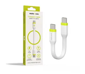 Cable Mobile Origin Compact USB-C do USB-C biały / 10 cm