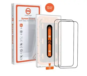 Szkło ochronne Mobile Origin Orange Screen Guard do Apple iPhone 15 Pro z aplikatorem / 2 szt.