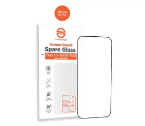 Mobile Origin Pomarańczowa osłona ekranu Szkło zapasowe Apple iPhone 15 Pro / szkło zamienne do zestawu montażowego