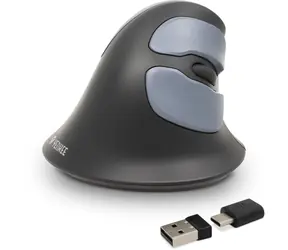 YENKEE YMS 5030 WL ErgoSnug czarny / pionowa bezprzewodowa mysz optyczna / 1600 DPI / 7 przycisków / 2,4 GHz