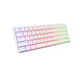 Genesis Thor 660 G2 RGB Gateron Brown US biały / gamingowa klawiatura bezprzewodowa / USB / Bluetooth