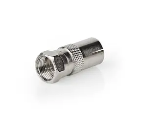 Nedis Satellite - Adapter antenowy / F / IEC (koncentryczny) / niklowany / 75 Ohm / metalowy 
