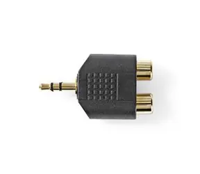 Nedis Stereo adapter audio jack 3,5 mm (M) - 2x RCA (F) 10 szt. czarny 